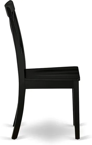 Vista 7 de East West Furniture DUBO5-BLK-W - Juego de mesa de comedor moderno de 5 piezas, incluye una mesa rectangular de madera y 4 sillas de comedor, 36 x