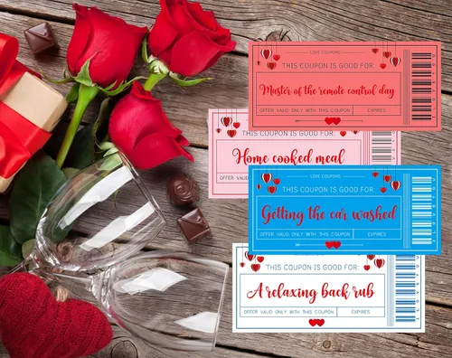 Vista 2 de SICOHOME 24 piezas de cupones de amor para él Libro de cupones de pareja divertido y romántico Libro de cupones de novios Cupones divertidos