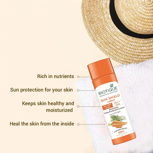 Vista 4 de Biotique Loción solar facial y corporal SPF 40 - Zanahoria 4.1 fl oz