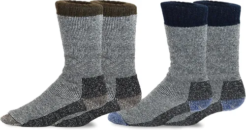 Vista 14 de Calcetines térmicos de invierno de algodón reciclado de peso pesado respetuoso del medio ambiente Multi par para mujeres y hombres 2 pares-camuflaje