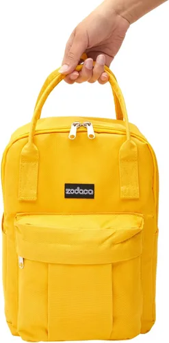 Vista 4 de Zodaca Mini mochila cuadrada para mujer pequeña bolsa amarilla de mango 9 x 12 pulgadas Naranja Viajar