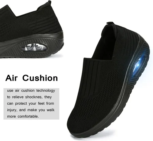 Vista 4 de Touchmosees Tenis ortopédicos de cuña para mujer con cojín de aire para diabéticos