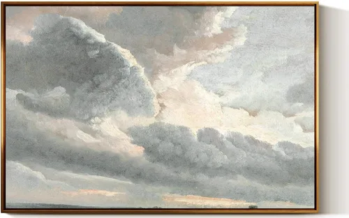 Vista 85 de InSimSea Arte de Pared en Lienzo Vintage con Marco Dorado Dama del Siglo XVII en Vestido Blanco Tono Oscuro 12 x 16 pulgadas, Retrato Melancólico
