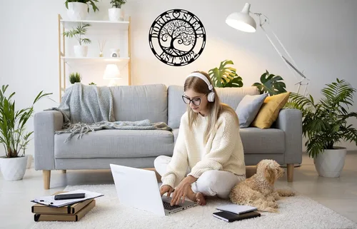 Vista 6 de Arte de pared de metal personalizado del árbol de la vida, el árbol de la vida es un producto popular de decoración del hogar en la actualidad.
