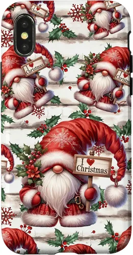Vista 5 de iPhone 16 Love Christmas Gnomo Shabby Chic Decoración para mujer Bonita funda de Navidad