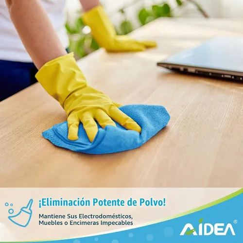 Vista 3 de AIDEA Paño de limpieza de microfibra azul, paquete de 50 trapos suaves y absorbentes, toallas de microfibra para automóviles, toallas de cocina