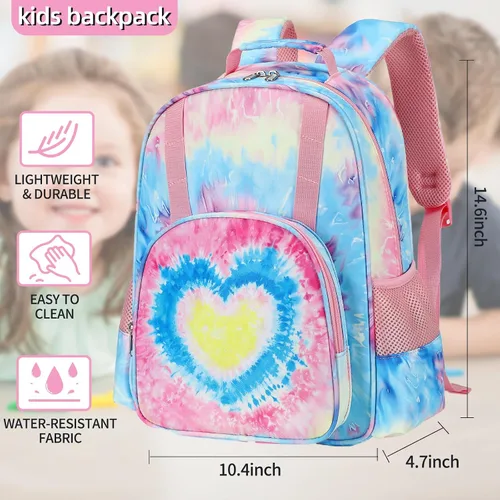 Vista 2 de BTOOP Mochila para niños y niñas, mochila con clip para el pecho, Blue-Love