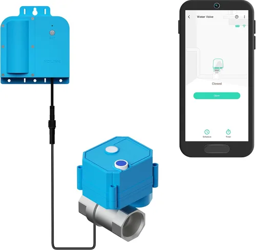 Vista 13 de Kit de control de válvula inteligente inalámbrico YoLink, válvula motorizada de acero inoxidable certificada NSF de 1/2", controlador inalámbrico 2