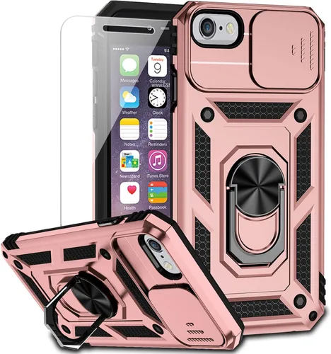 Vista 15 de Funda para iPhone SE (3ª y 2ª generación 2022/2020) y iPhone 8/7/6 con cubierta para lente de cámara, protector de pantalla HD, protección contra