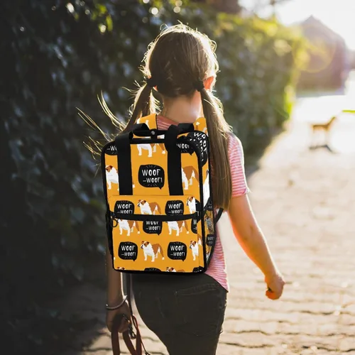 Vista 7 de Bolsas para niños y niñas mochila de viaje para hombres y mujeres patrón de bulldog inglés Color 2619 Mochilas de viaje