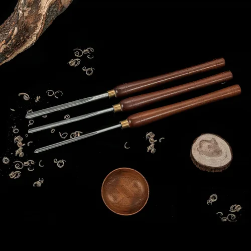 Vista 6 de Juego de gubia de cuenco para torneado de madera, 3 piezas de 22.5 pulgadas, herramientas de torno de madera, flauta de 1/4, flauta de 3/8 y 1/2