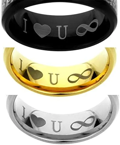 Vista 5 de Anillo de boda de titanio personalizado de ajuste cómodo de 0.157in en tono amarillo