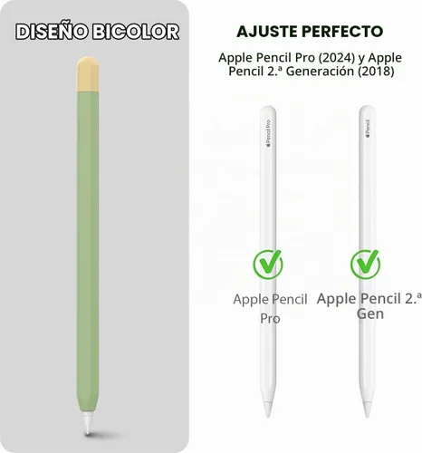 Vista 2 de AHASTYLE Funda Duotone para Apple Pencil de 2ª generación y Apple Pencil Pro (2024) Funda protectora ultra delgada de silicona compatible con carga