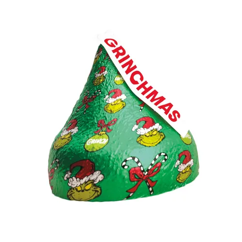 Vista 3 de HERSHEY'S KISSES - Caramelos Grinch de chocolate con leche, cajas de regalo de 1.45 onzas (6 unidades)