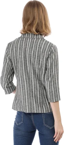 Vista 5 de Allegra K Blazer de solapa con muescas y mangas 34 para mujer