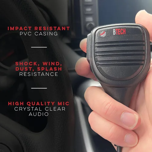 Vista 3 de BTECH QHM22 - Micrófono de altavoz IP54 resistente a la intemperie, micrófono de hombro de grado comercial premium para BAOFENG (UV-5R BF-F8HP)