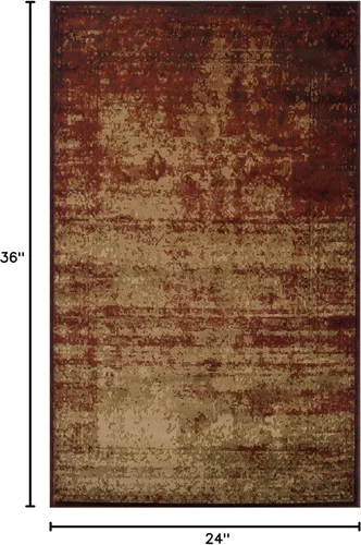 Vista 2 de Alfombra moderna de la colección Superior Afton Acid Wash, Polipropileno, Caoba Modern Abstract Rugs for High Traffic Living Room, Dining