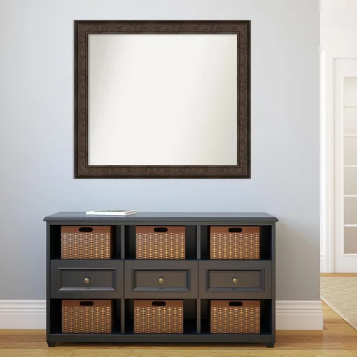 Vista 927 de Amanti Art Espejo de pared personalizado no biselado (25 x 25 pulgadas), marco de bronce acentuado, varios tamaños personalizados, espejo de baño