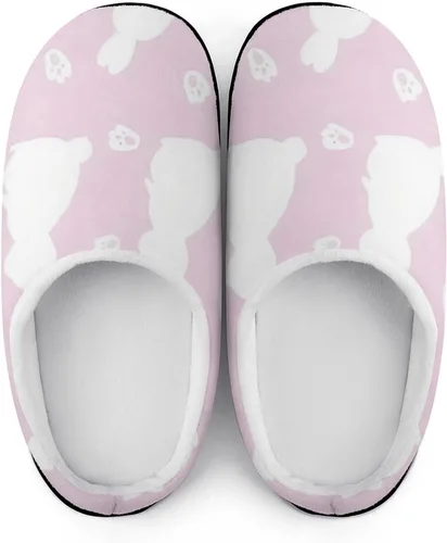 Vista 7 de Pantuflas de algodón suave para mujer, lavables, para dormitorio, suela de goma antideslizante