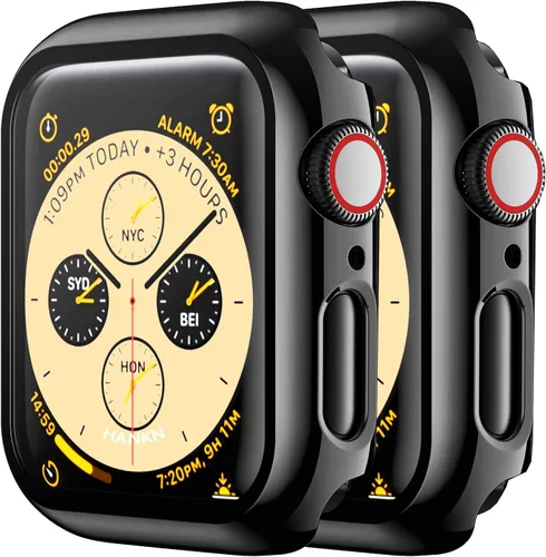 Vista 17 de Paquete de 2 fundas de vidrio templado de 1.77 pulgadas compatibles con Apple Watch Series 8 7 fundas protectoras de pantalla de vidrio templado