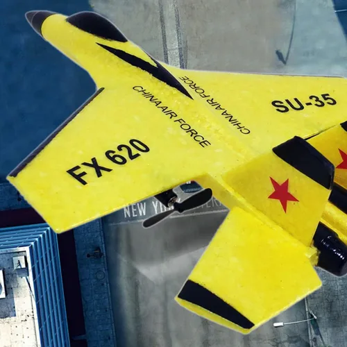 Vista 6 de Feamos Fmingdou Avión Rc, avión RC realista SU-35 Fighter EPP Avión de espuma para niños Fácil vuelo antichoque Control remoto avión para niños 13.0
