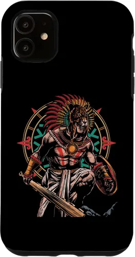 Vista 8 de Funda para iPhone 11 Pro Max Aztec Jaguar Ancient Warrior Native Mexican Mythology Case