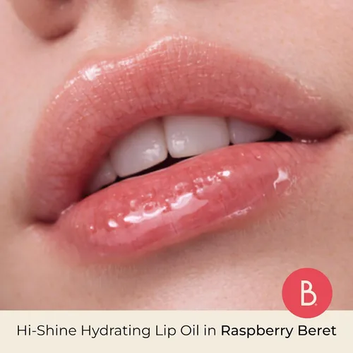 Vista 6 de Beauty For Real Lip Revival Hi-Shine - Aceite labial hidratante, boina de frambuesa (rosa transparente) - Ligero - Antiadherente, acabado brillante