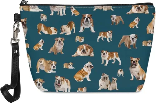 Vista 23 de Howilath Novedad Impreso Elegante Bolso Cosmético De Las Mujeres, Perros Animales Perezoso Diseño Floral Niña Trapezoide Cosméticos Bolsa De