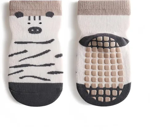 Vista 10 de Calcetines para bebé, antideslizantes, mezcla de algodón, elásticos, unisex para niños y niñas, de 0 a 5 años (paquete de 2 pares)