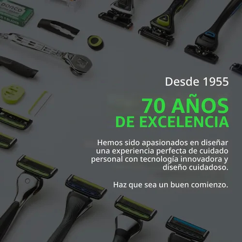 Vista 8 de Dorco Pace 6 Pro - Sistema de maquinilla de afeitar de seis cuchillas con recortadora - Paquete de 10 (1 mango + 10 cartuchos)