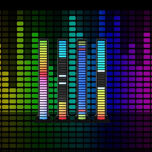 Vista 5 de XTREME Monster Sound-Reactive - Barra de luz LED multicolor para ecualizador, montaje horizontal/vertical, recargable, cable de carga USB incluido