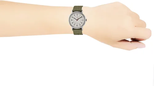 Vista 11 de Timex Reloj unisex Weekender de 1.496in, Negro, Weekender Slip Through - Reloj de correa de nailon