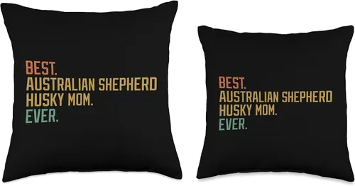 Vista 3 de Canine Laundry Best Australian Shepherd Husky Mom Ever Dog Breed - Almohada para cachorros, 16 x 16 pulgadas, multicolor