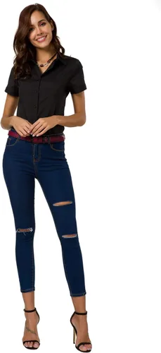 Vista 7 de Camisas de manga corta con botones para mujer, blusa de vestir básica simple
