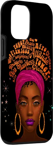 Vista 3 de iPhone 12 mini - Funda de melanina para mujer, color negro, color marrón, para niñas y mujeres