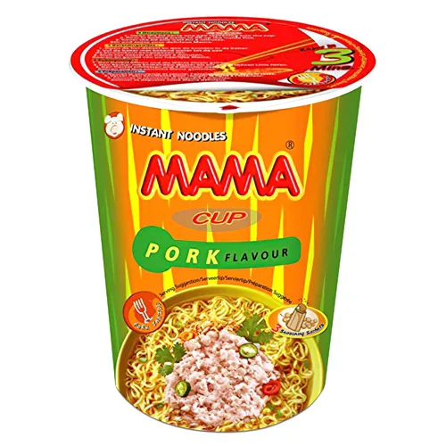 Vista 7 de MAMA Noodles Chicken Instant Cup of Noodles with Delicious Thai Flavors, Hot And Spicy Noodles with Chicken Soup Base, No Trans Fat with Fewer