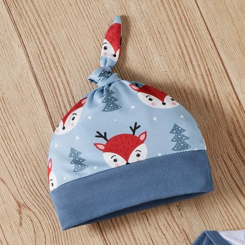 Vista 8 de Dimoybabe Conjunto de ropa para bebé recién nacido 3 piezas mameluco de manga larga pantalones sombrero