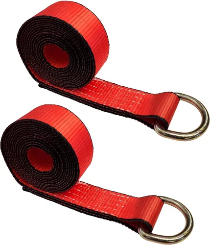 Vista 26 de Mega Cargo Control 1 paquete de correas de lazo de anillo D, amarres de remolque negros de 2 pulgadas para ensamblajes de elevación de ruedas