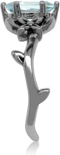 Vista 3 de Silvershake - Anillo de plata de ley 925, diseño de flores y hojas, estilo vintage