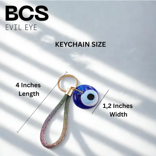 Vista 5 de BCS Evil Eye Keychain Bag Charm - Good Luck & Protection Amulet - Car Keyring Purse Accessories for Women