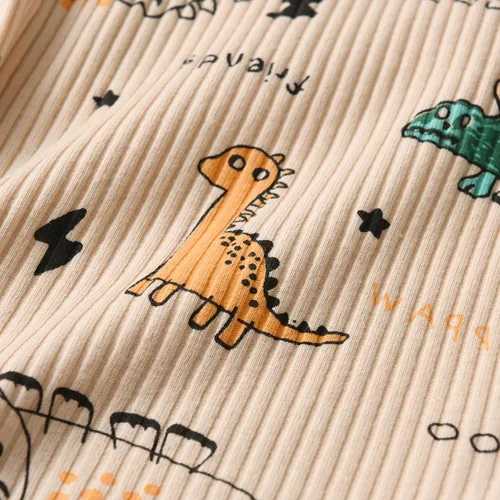 Vista 95 de Conjunto de 3 piezas de ropa de bebé recién nacido con estampado de manga larga + pantalones + sombrero