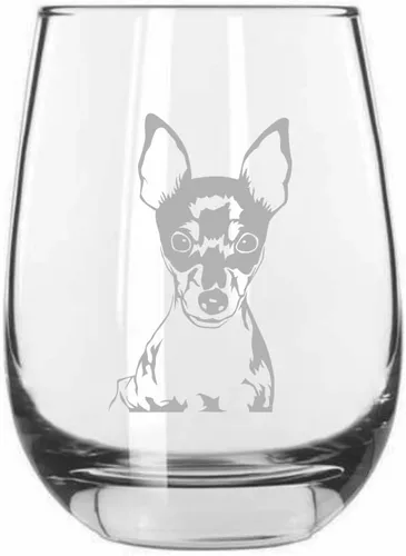 Vista 237 de Shar Pei (chino) - Vaso de vino sin tallo grabado para perro, 15.25 onzas