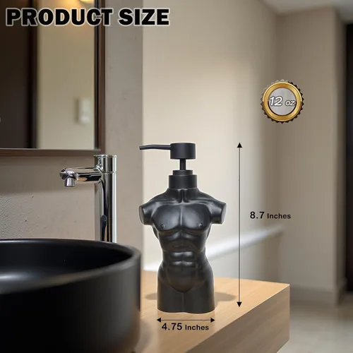 Vista 4 de Dispensador de jabón de cerámica para niños, juego de dispensador de loción y jabón dispensador de jabón líquido recargable para manos para baño