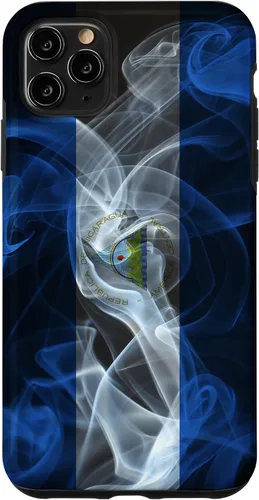 Vista 13 de iPhone 13 Pro Max Smoky Nicaragua Flag - Funda de orgullo nicaragüense estilo humo