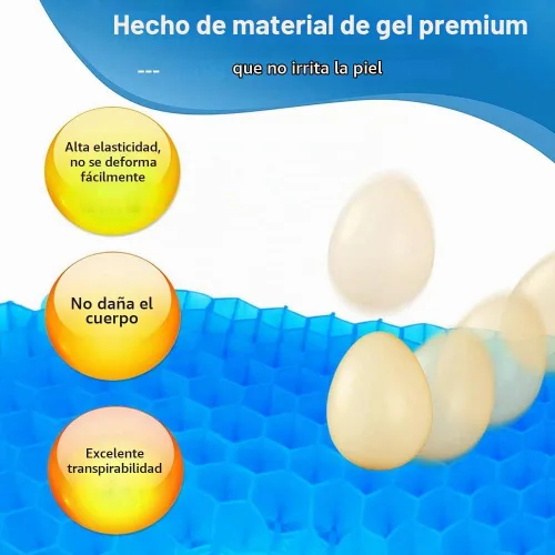 Vista 6 de Cojín de asiento de gel, cojín de gel en forma de dona para dolor de cadera