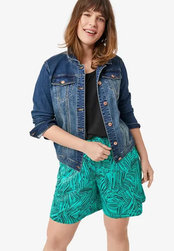 Vista 4 de Ellos Pantalones cortos fluidos de talla grande para mujer