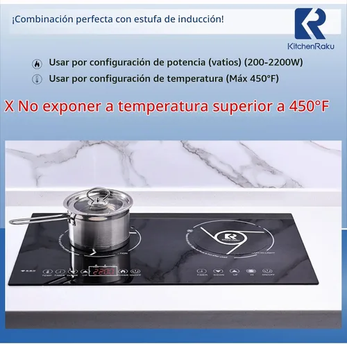 Vista 4 de 2 piezas de alfombrilla de silicona para placa de inducción - (magnética) protector contra arañazos de la placa - para estufa de inducción Negro