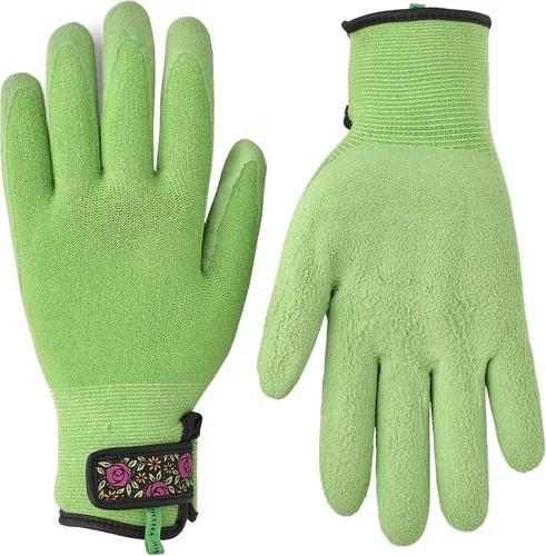 Vista 7 de Hestra Guantes de trabajo: Guantes de jardín de bambú para mujer, fucsia, 6
