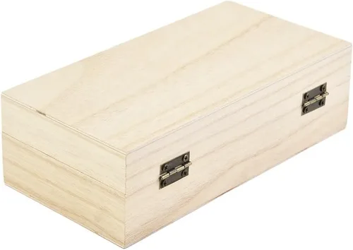 Vista 6 de Cajas de almacenamiento rectangulares de madera, caja de madera retro, caja de regalo abatible, cajas de regalo de madera rústica, para aficiones