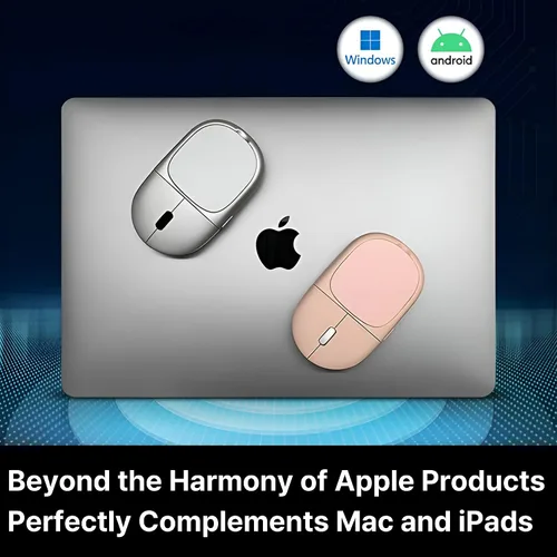 Vista 7 de Magnito - Ratón magnético inalámbrico Bluetooth para MacBook, iPad, laptop, Windows, Chrome OS, Linux - Compacto y portátil, acoplable, clics Rosa